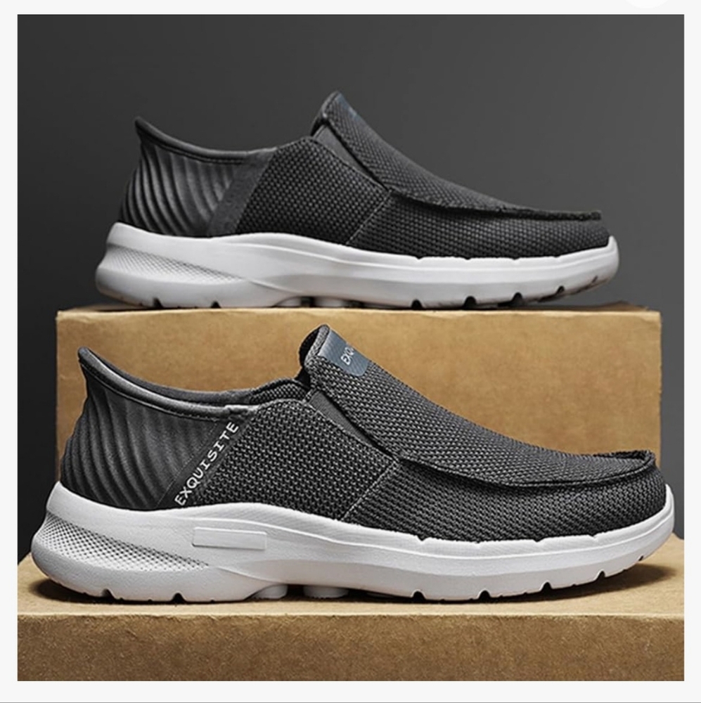 Canvas boat shoes, men's comfy.Lightweight slip ons